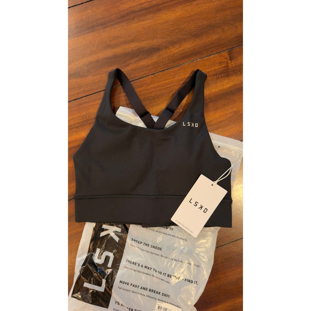 LSKD Accelerate Sports Bra Black Women's Size XS NEW NWT